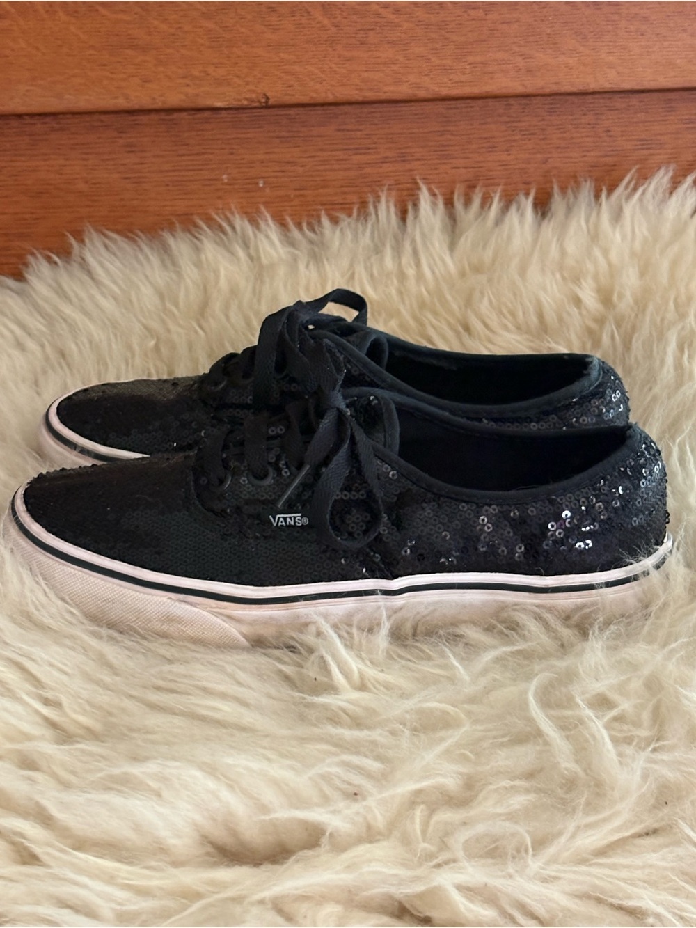 Vans Black Sequin Low-Top Sneakers